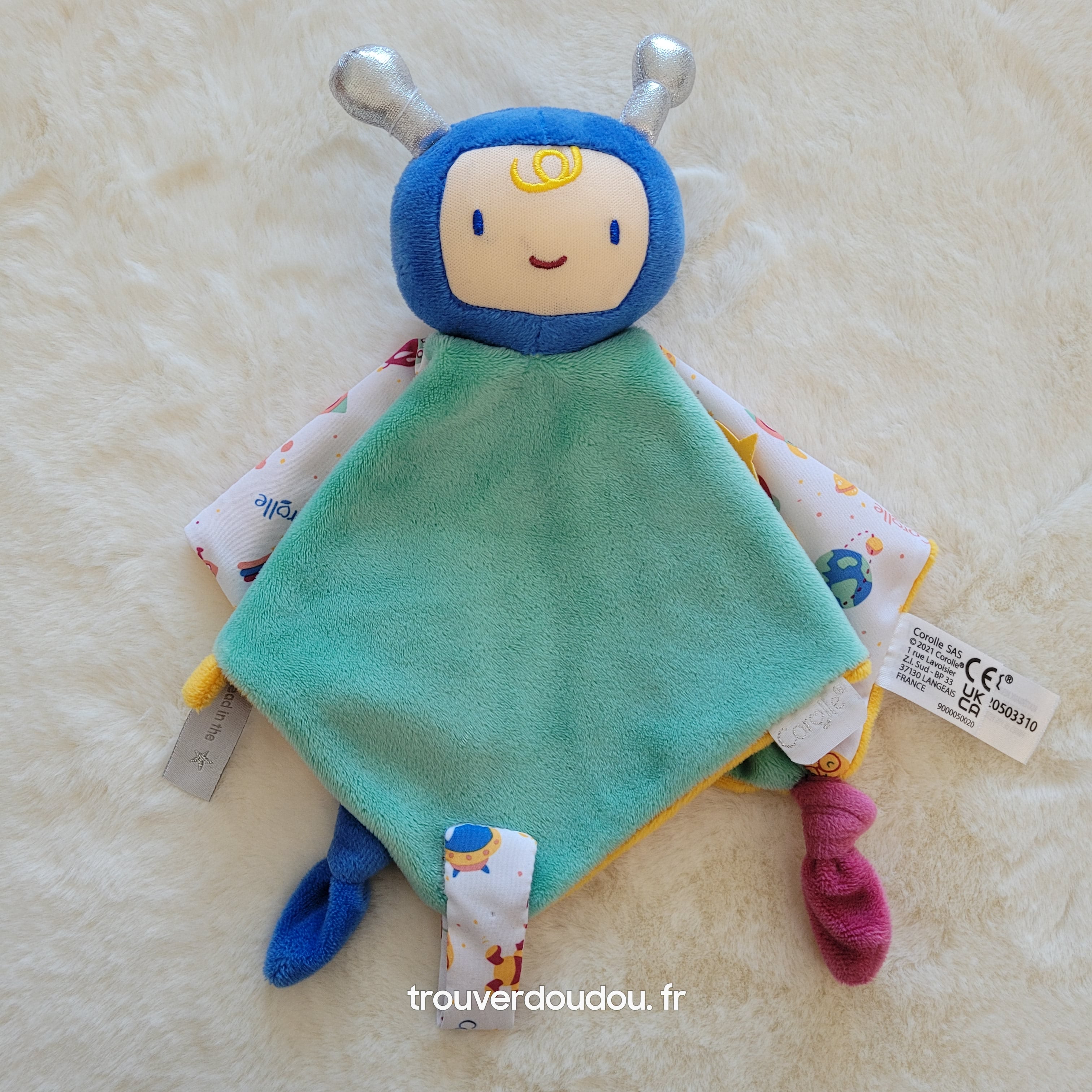 Doudou Plat Astronaute / Petit Robot Multicolore - Corolle - Thème Espace - État Comme Neuf