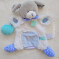 Doudou Plat Chien Lovely Marionnette Blanc et Bleu Pistache Doudou et Compagnie - Très Bon État