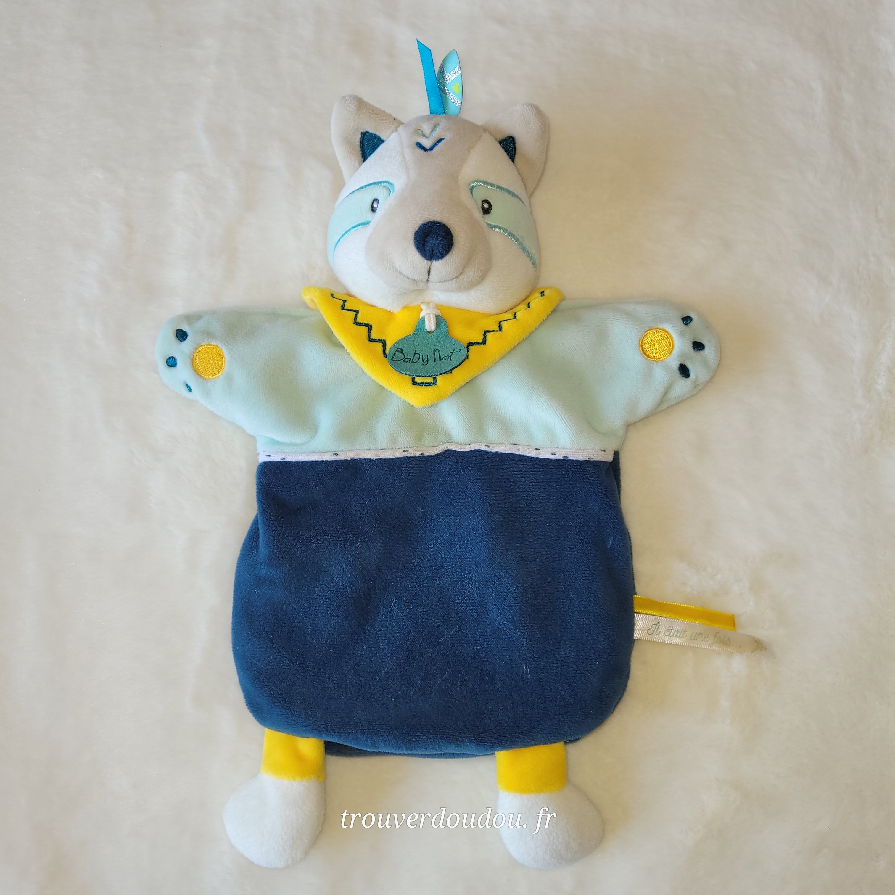 Doudou Marionnette Raton Laveur - Baby Nat' - "Il était une fois" - Occasion - BN0463