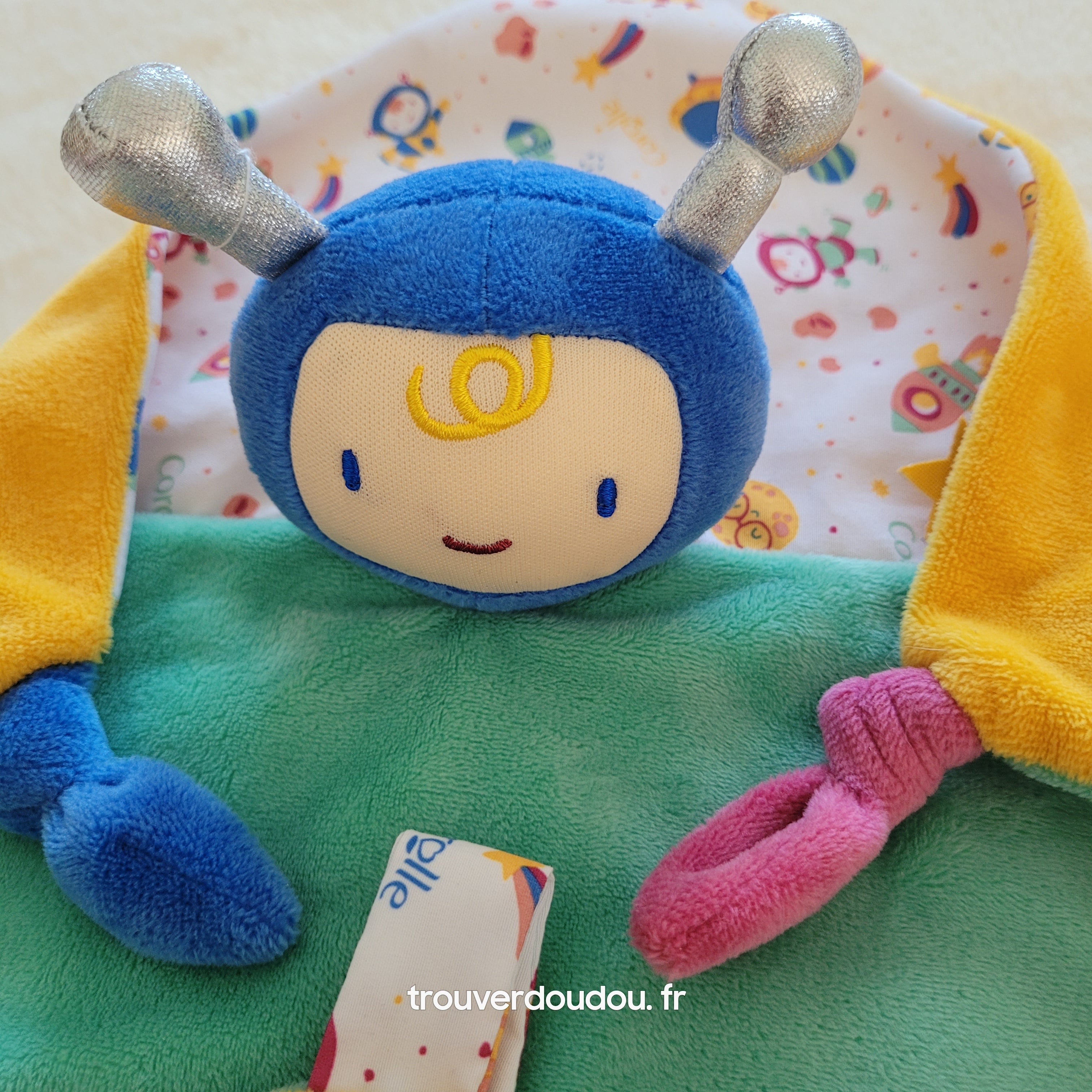 Doudou Plat Astronaute / Petit Robot Multicolore - Corolle - Thème Espace - État Comme Neuf