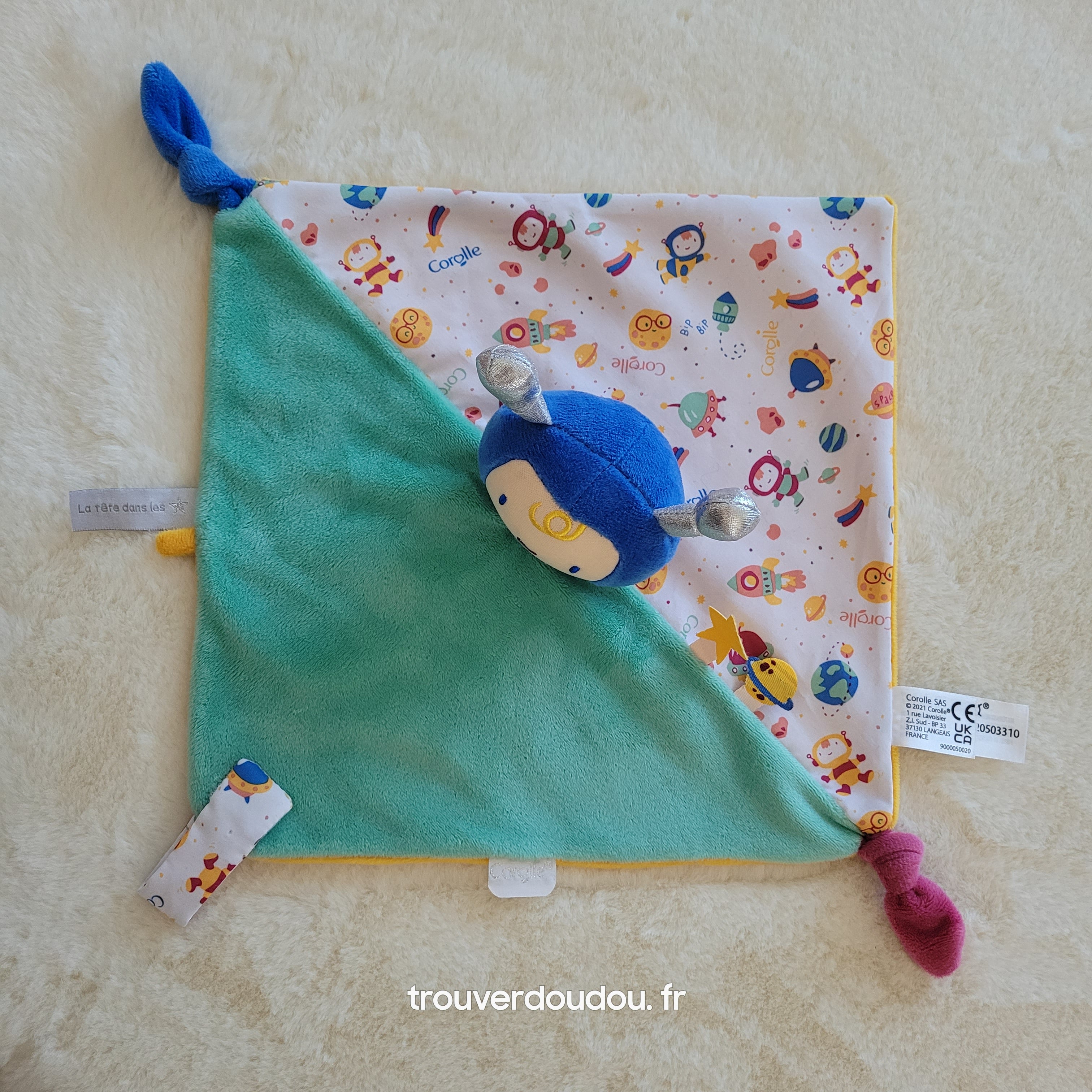 Doudou Plat Astronaute / Petit Robot Multicolore - Corolle - Thème Espace - État Comme Neuf