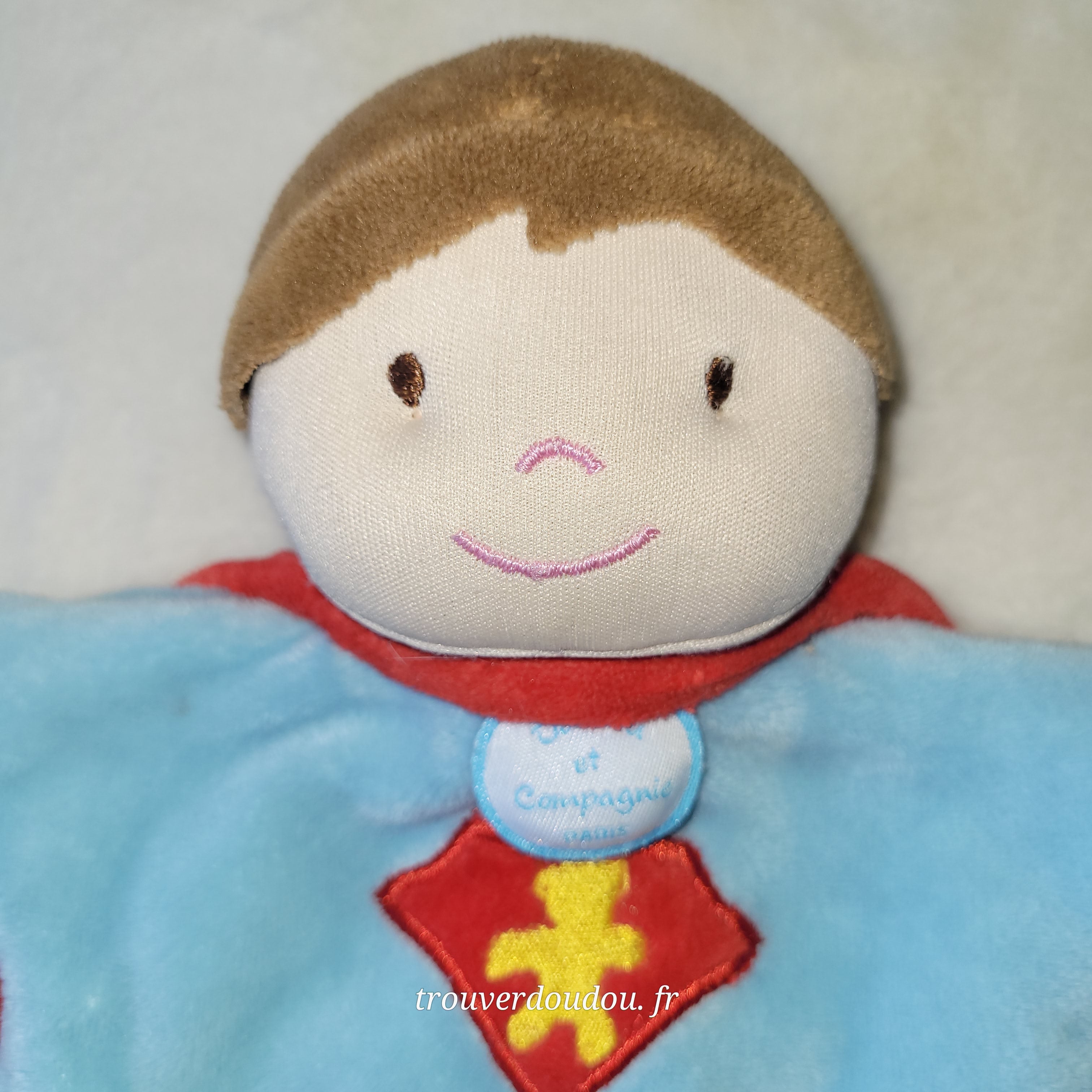 Doudou Marionnette Garçon Super Héros Rouge Bleu - Doudou et Compagnie - Occasion DC2354