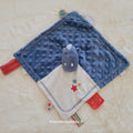 Doudou Plat Dragon "Victor" Bleu, Blanc et Rouge à Étoiles - Noukie's - Très Bon État
