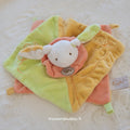 Doudou Plat Ours Vert - Baby Nat' - Carré Mouchoir Brodé - Très Bon État