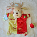 Doudou Marionnette Chien Diabolo - Baby Nat' - Jaune et Rouge - NEUF BN299