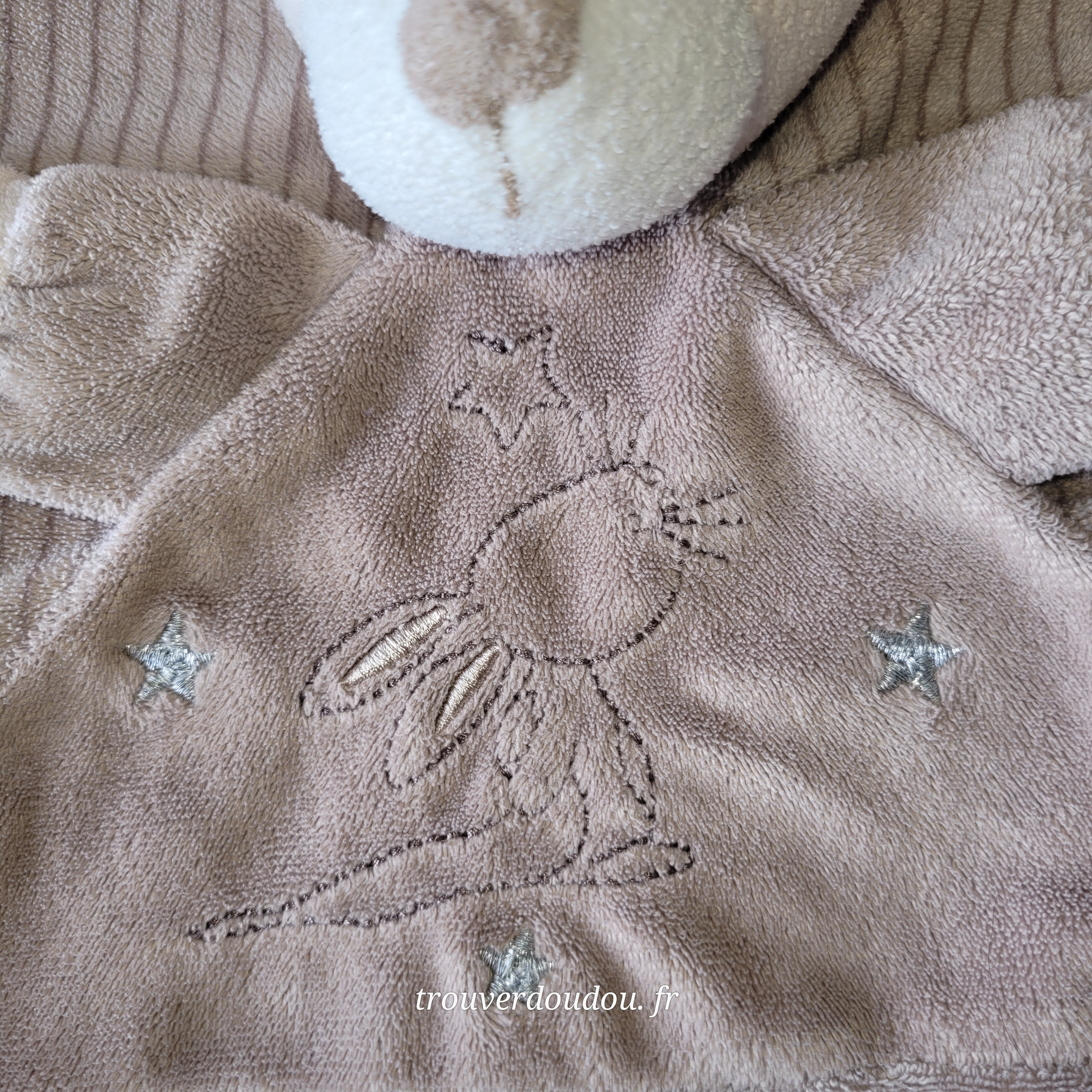 Doudou Plat Lapin Beige et Taupe à Rayures - Simba / Nicotoy - Excellent État