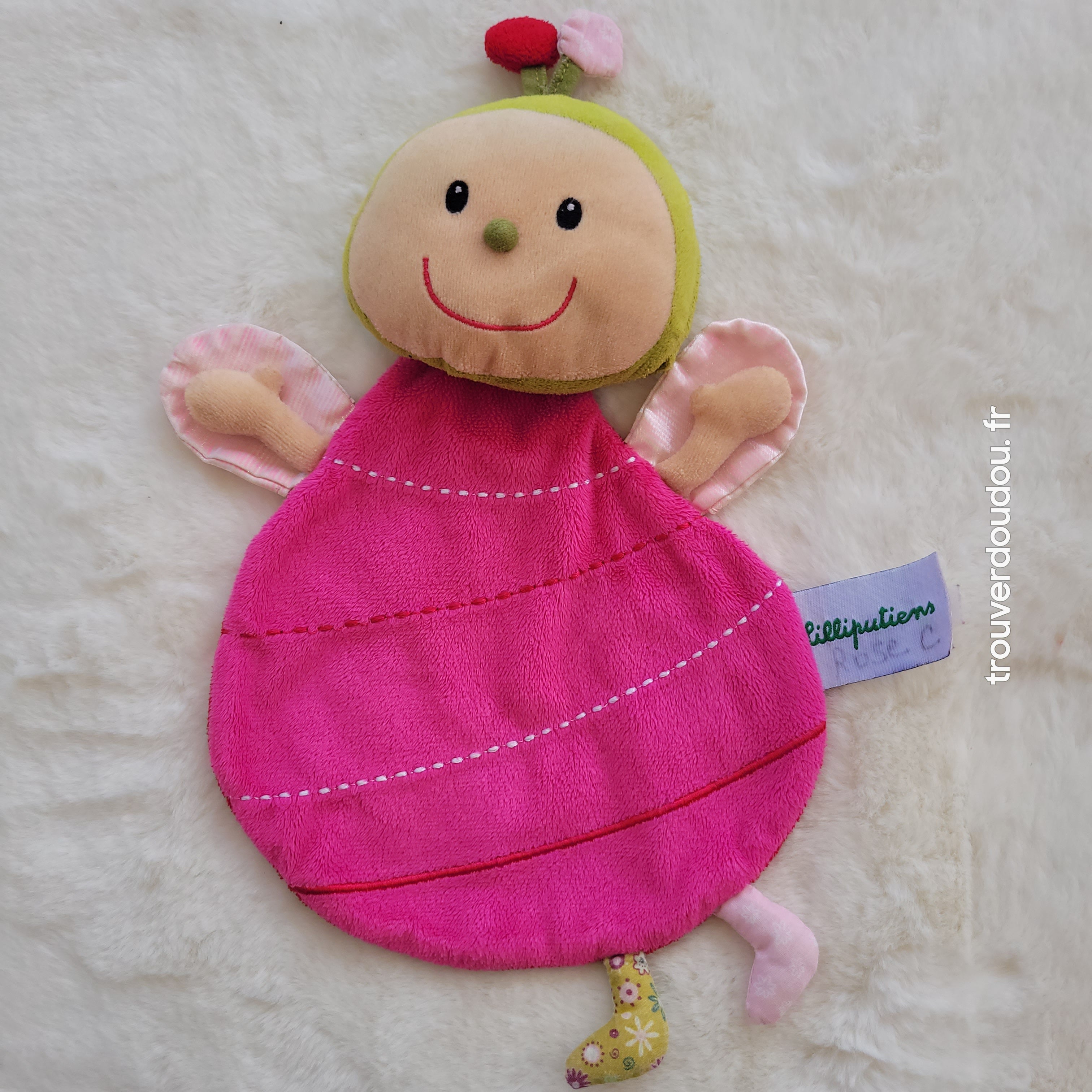 Doudou Marionnette Liz Lilliputiens Rose - Occasion Très Bon État