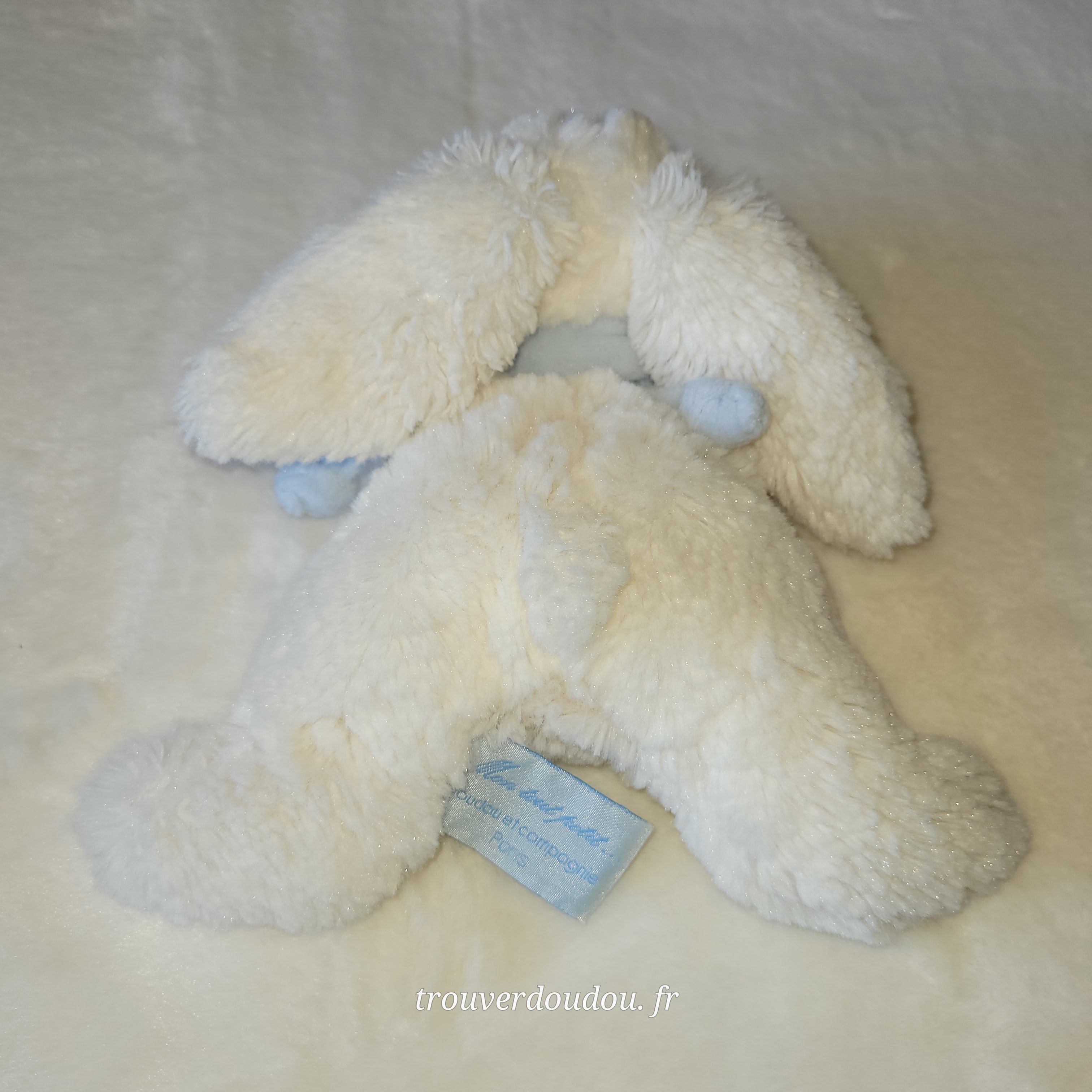 Peluche Lapin "Bonbon" Bleu - 16 cm - Doudou et Compagnie - occasion DC1238