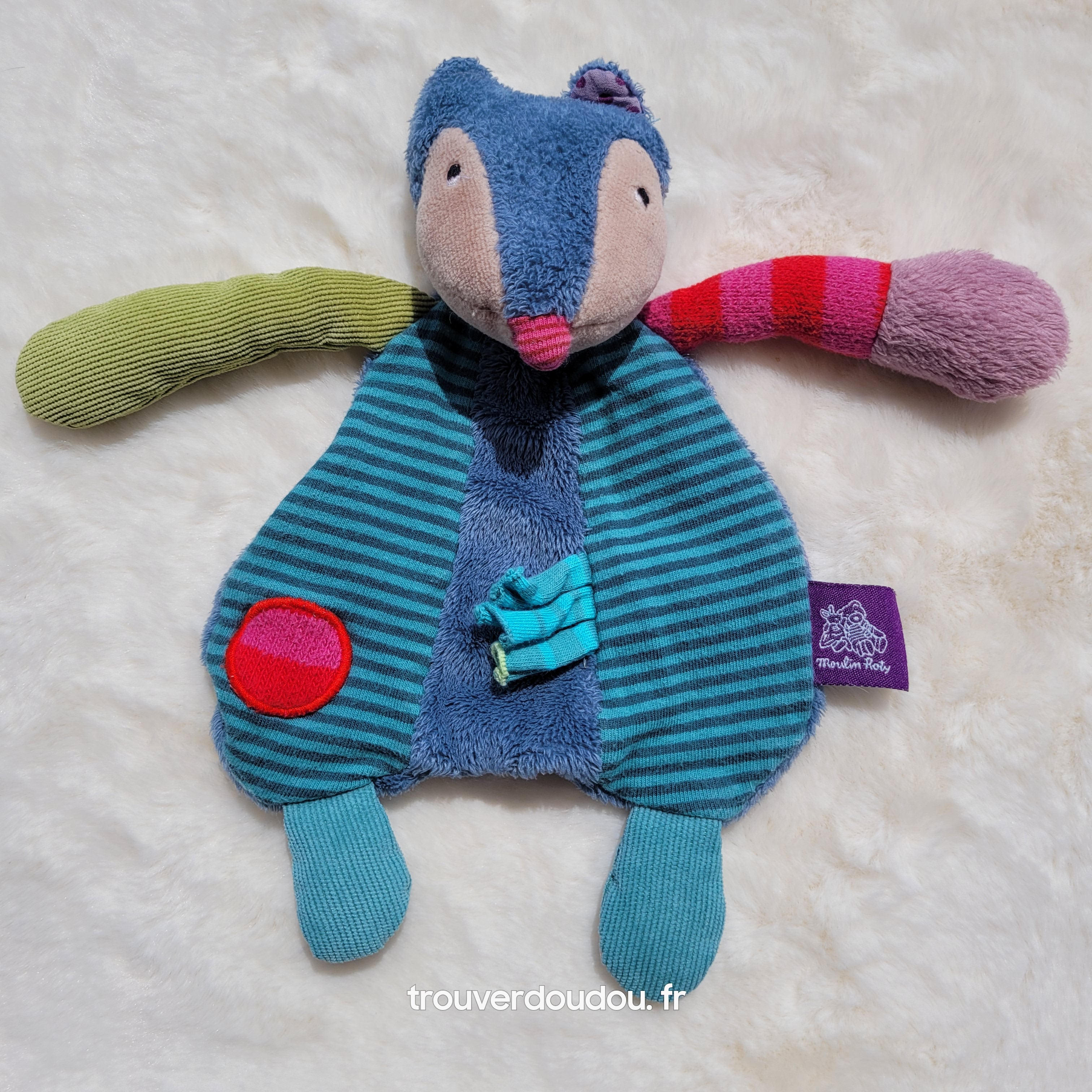 Doudou Plat Renard Moulin Roty - Les Jolis pas Beaux - Occasion Très Bon État