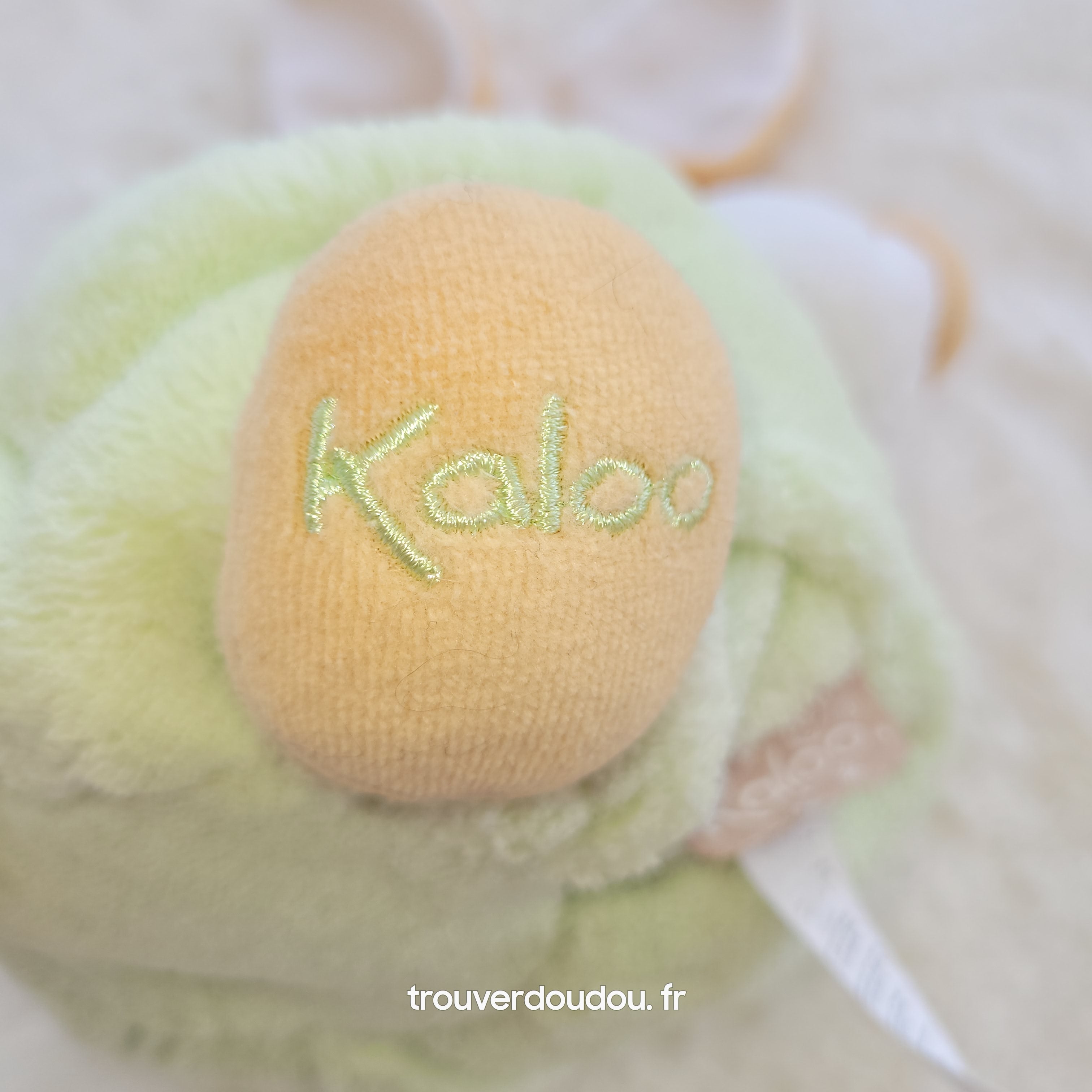 Doudou Lapin Patatouf Plume Kaloo Vert Amande - Occasion Très Bon État