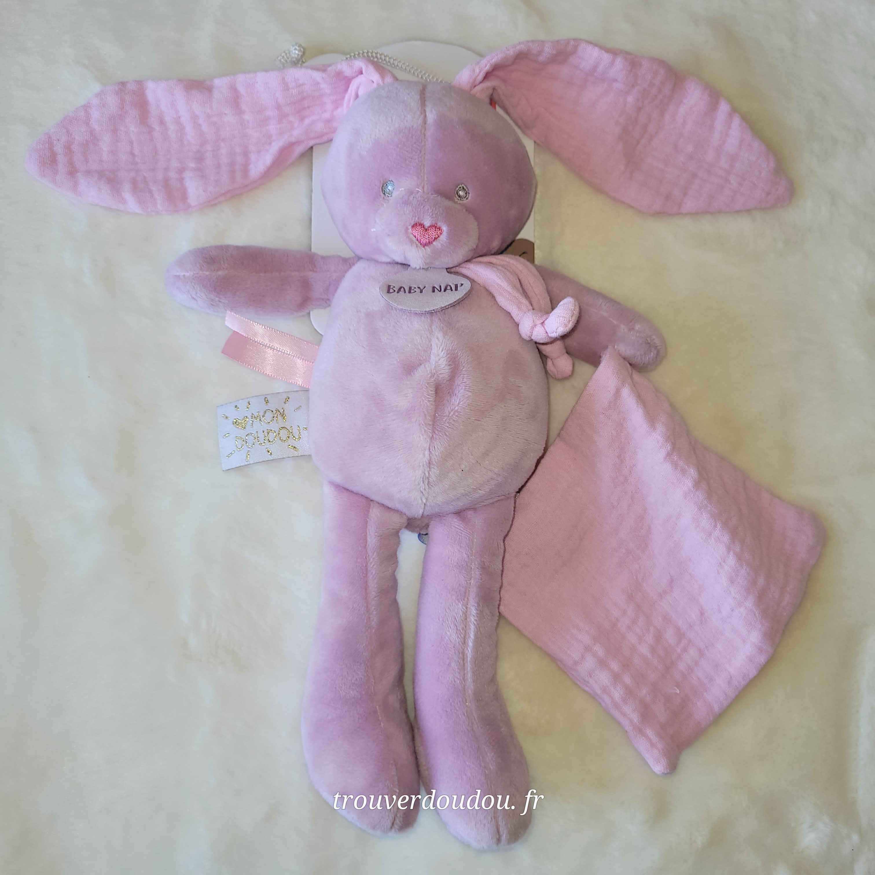 Doudou Pantin Lapin Lapi Lili Cassis - Baby Nat' - Neuf BN6041
