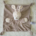 Doudou Plat Lapin Beige et Taupe à Rayures - Simba / Nicotoy - Excellent État