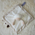 Doudou Plat Mouton Beige et Blanc Rayé - Obaïbi (Okaïdi) - Très Bon État