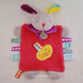 Doudou Plat Lapin "Doudou d'Amour" Rouge et Gris - Baby Nat' (BN0751) - très Bon État