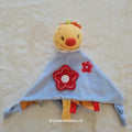 Doudou Plat Lutin "Tim" Bleu, Rouge et Orange avec Fleurs - Nattou - État Comme Neuf
