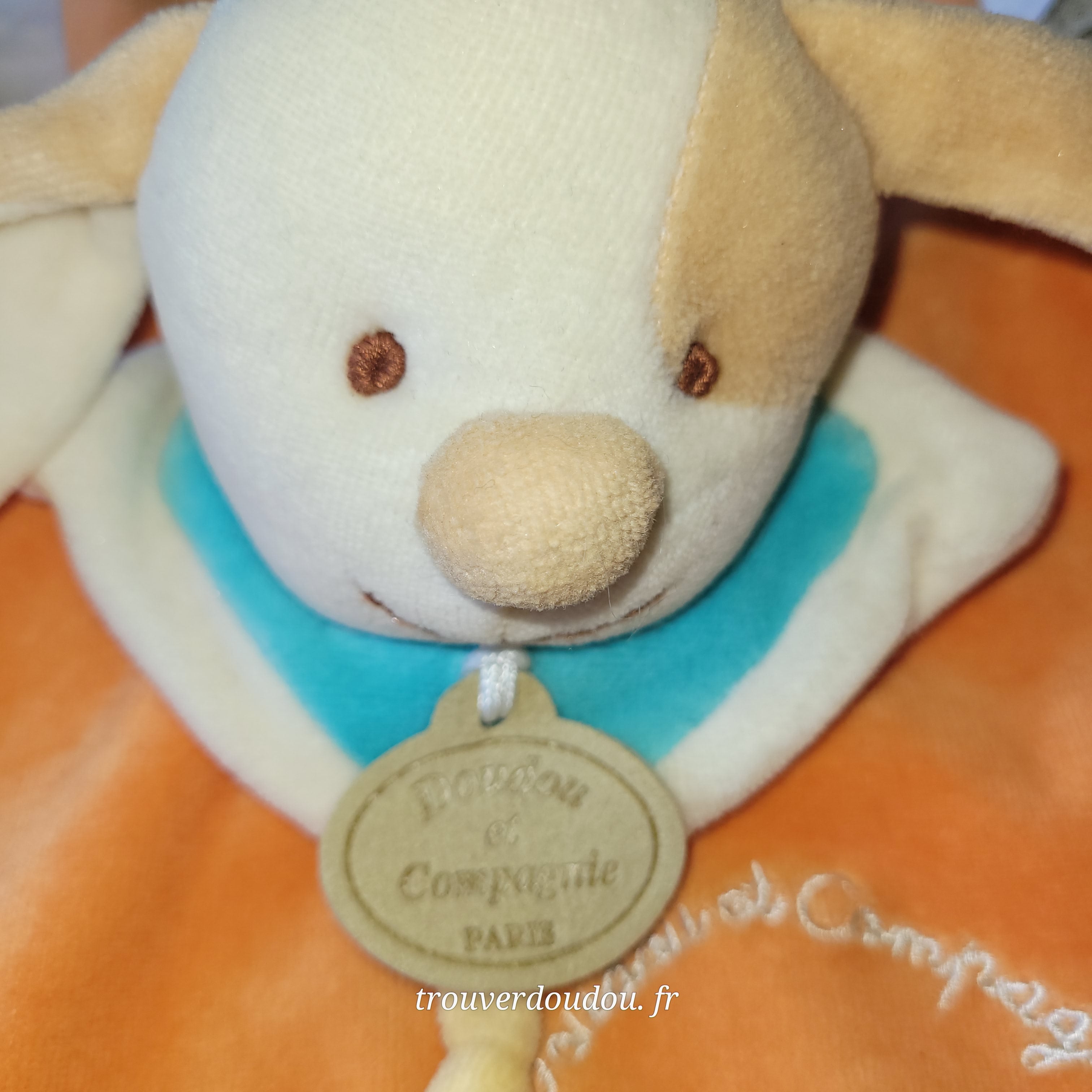 Doudou Mouchoir Chien orange - Doudou et Compagnie - Occasion