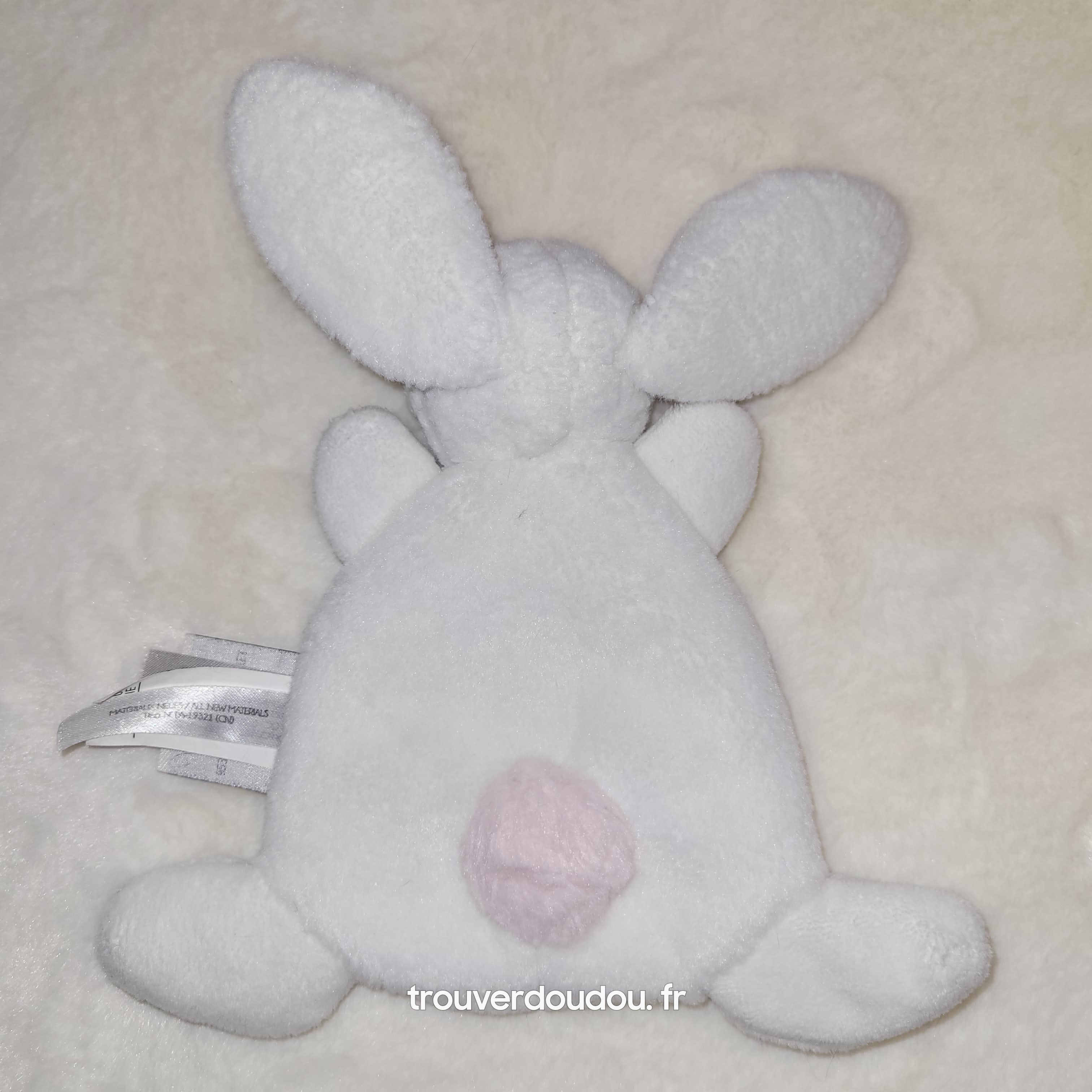 Doudou Lapin Happy Blush Blanc et Rose - Doudou et Compagnie - Occasion Très Bon État