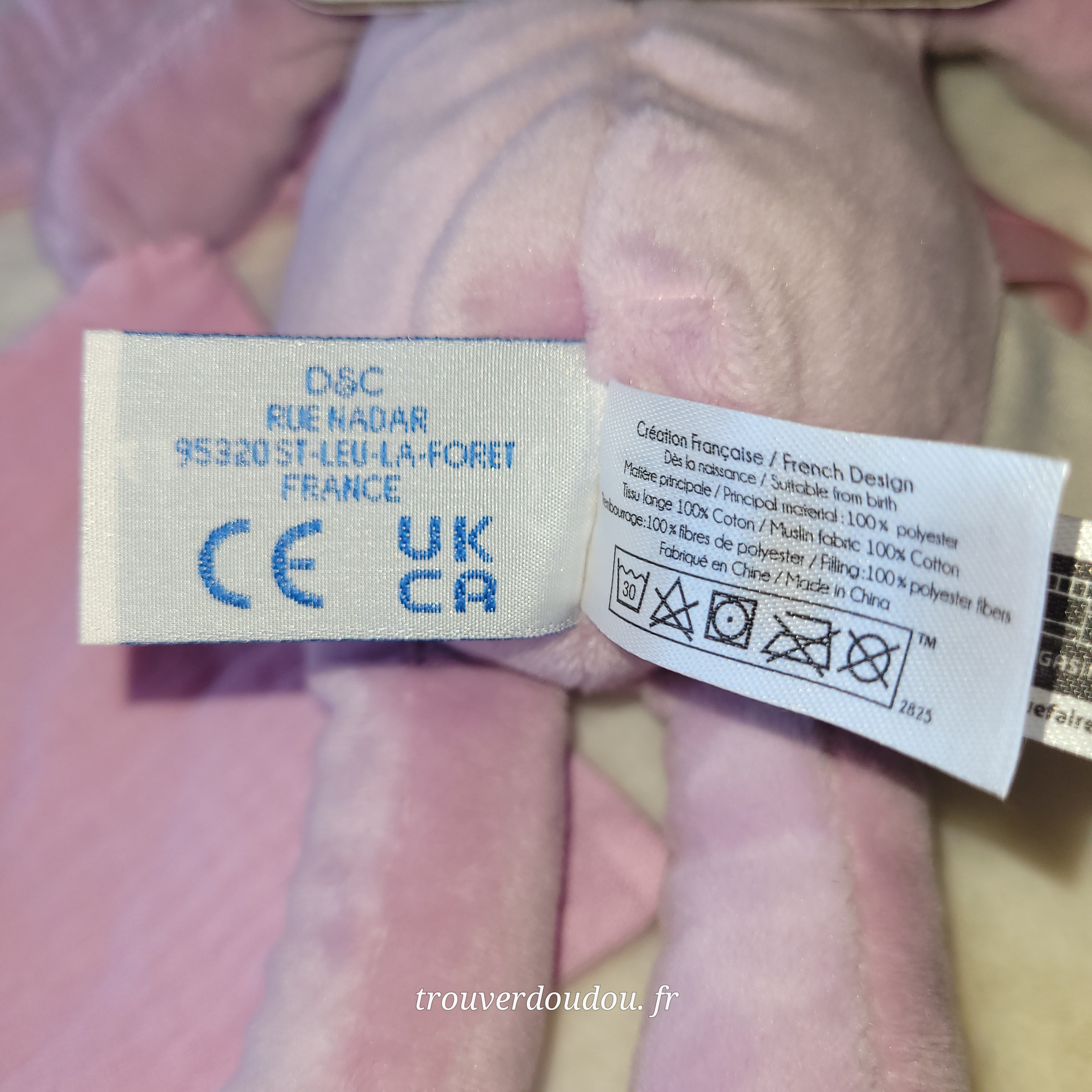 Doudou Pantin Lapin Lapi Lili Cassis - Baby Nat' - Neuf BN6041