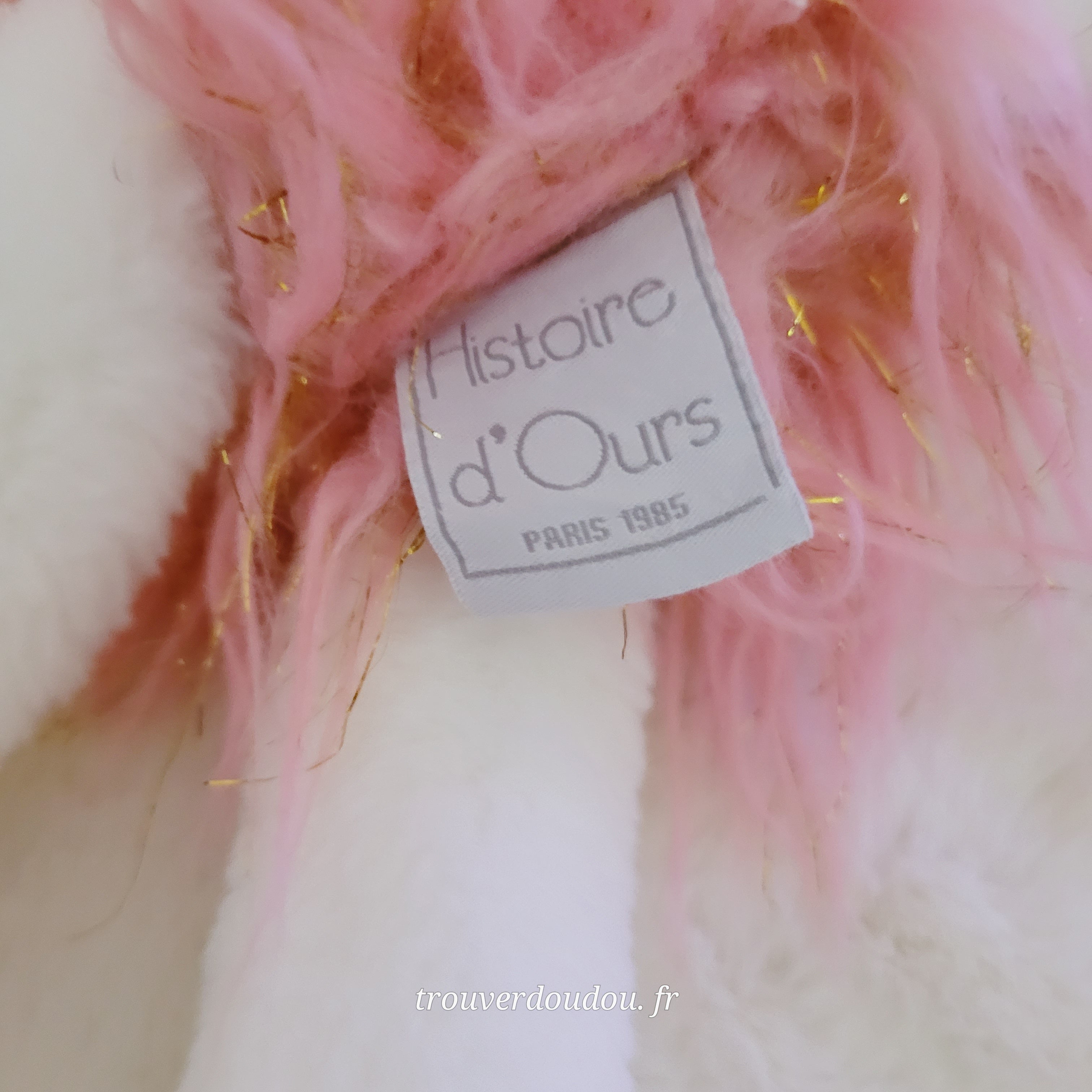 Peluche Lynx Rose et Blanc "Girls & Glitter" - Histoire d'Ours - 25 cm - État Comme Neuf