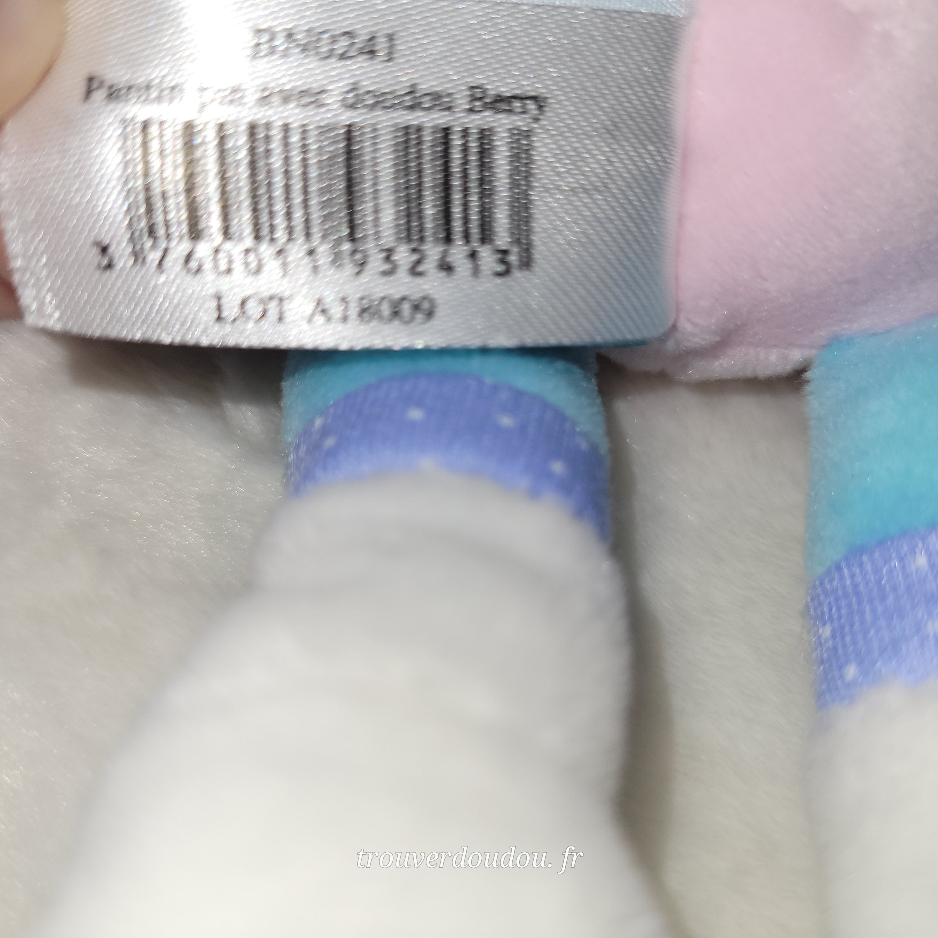 Doudou Pantin Lapin Rose "Berry" - Baby Nat' - État Comme NEUF BN0241