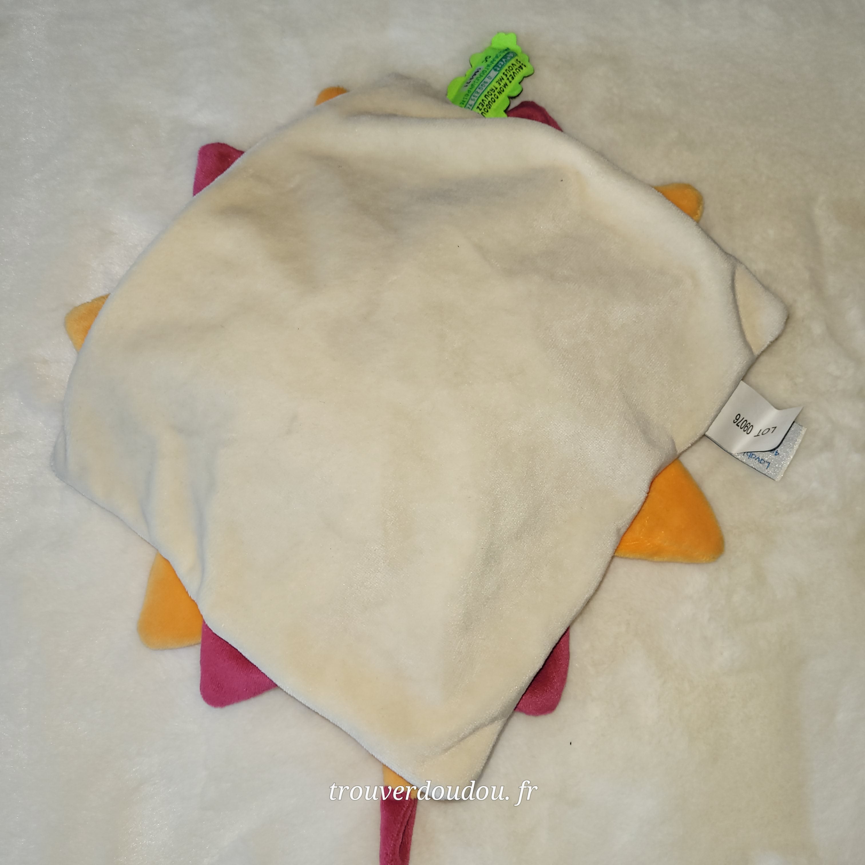 Doudou Fleur Pétales Collector Ours Orange et rouge - Doudou et Compagnie - Très Bon État
