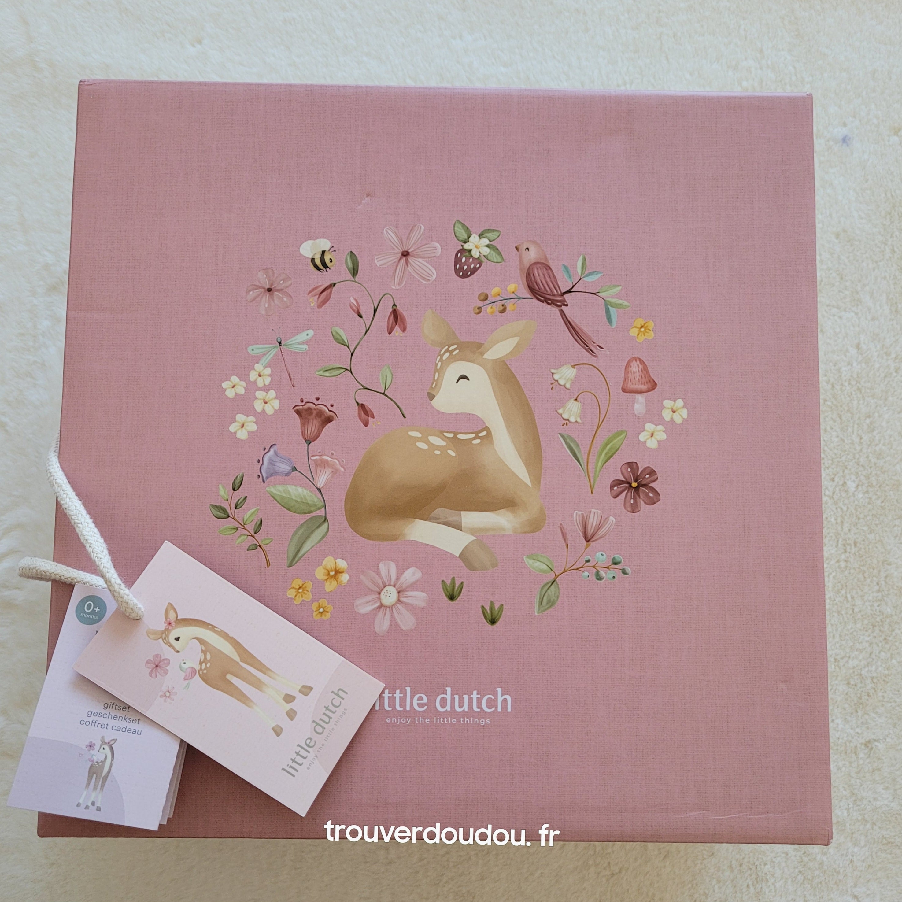 COFFRET NEUF Éveil Bébé "Flowers & Butterflies" - Little Dutch - Doudou, Hochet et Peluche