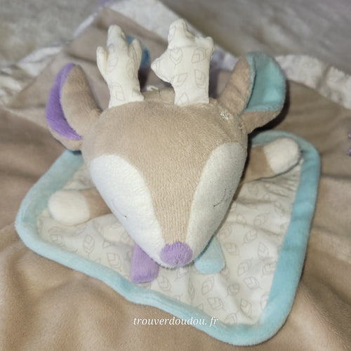 Grand Doudou Plat Biche "noisette" - Sauthon - Occasion Très Bon État
