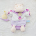 Doudou marionnette Hippopotame Léo mauve et blanc - Doudou et Compagnie Très bon état