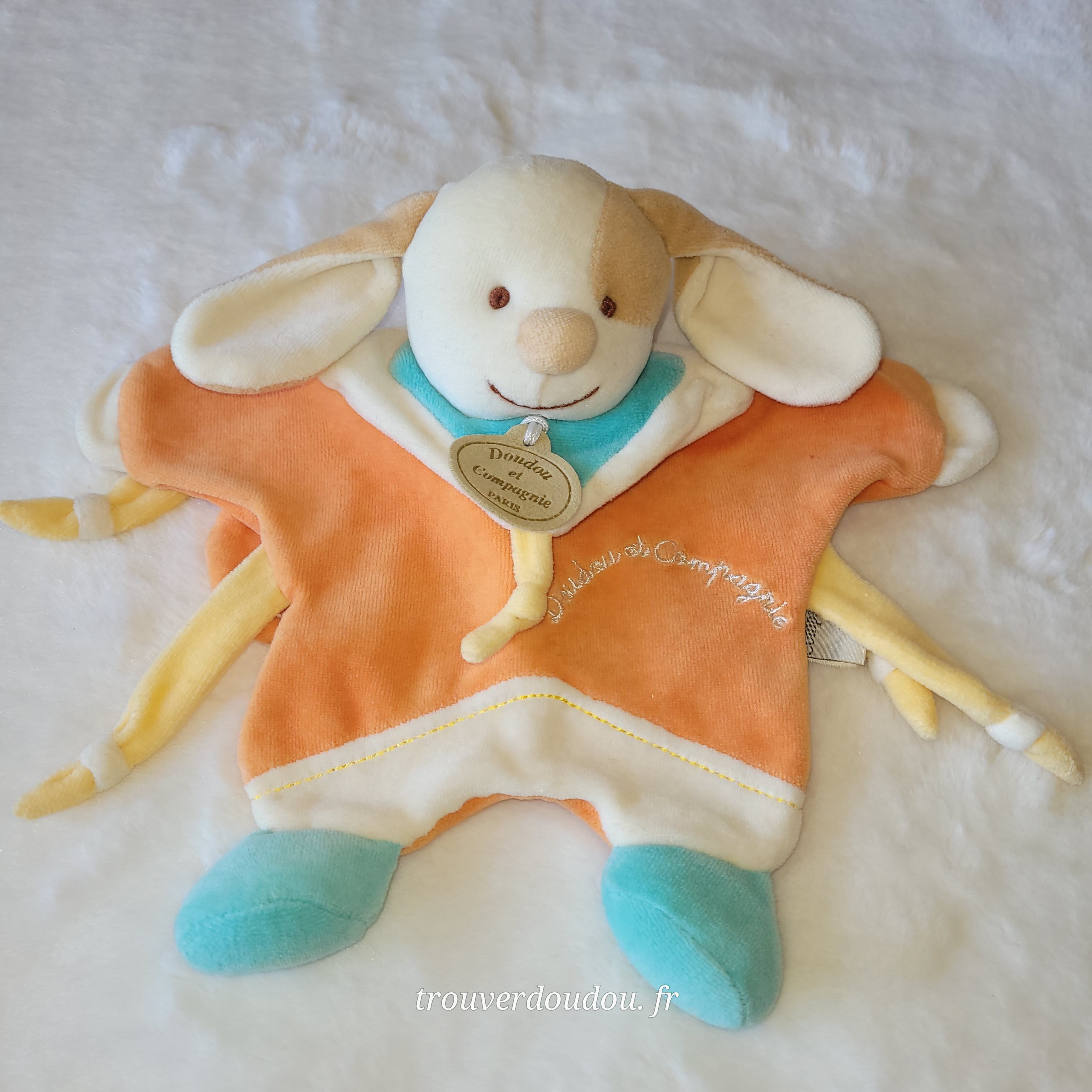 Doudou Mouchoir Chien orange - Doudou et Compagnie - Occasion