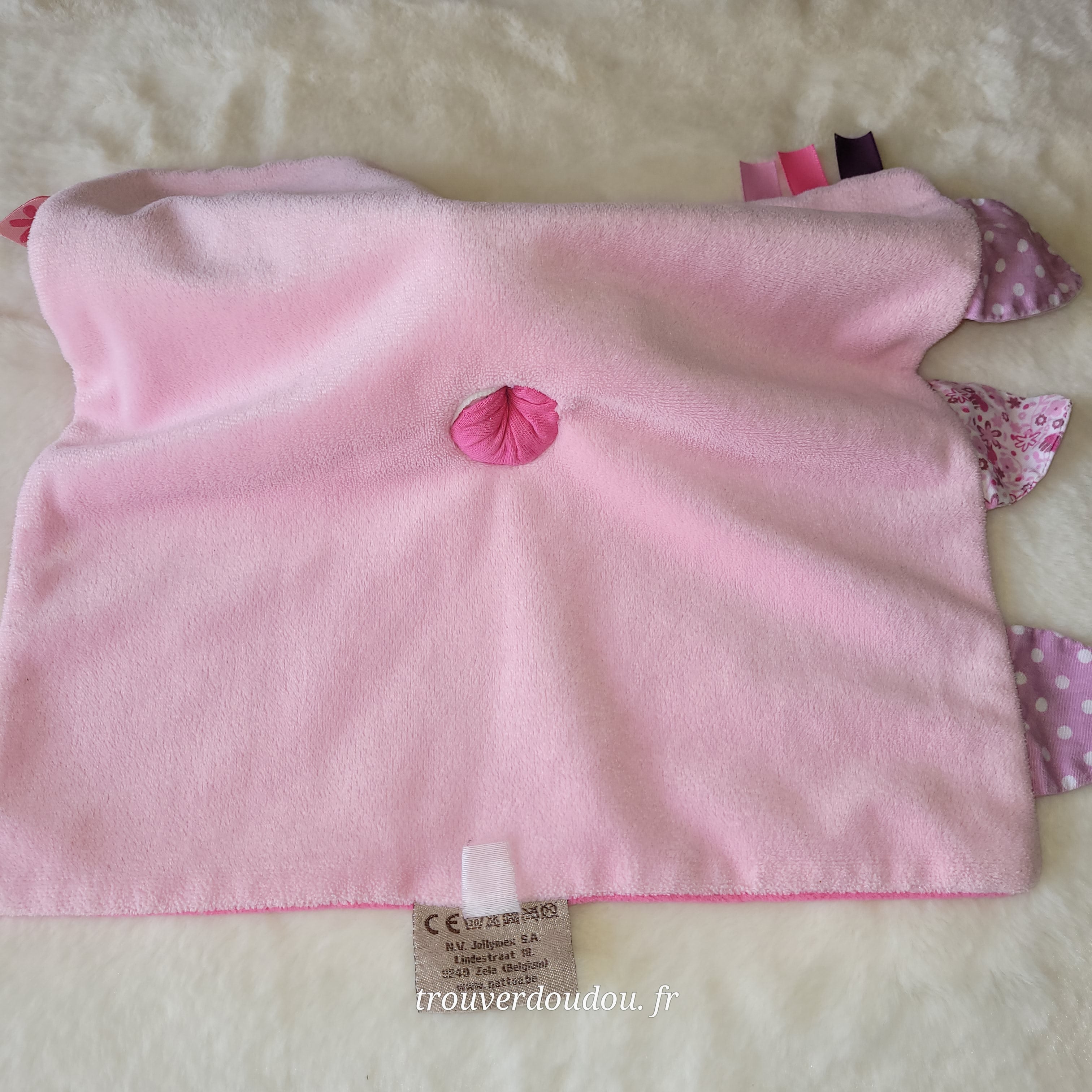 Doudou Plat Hérisson "Alizée" Rose et Gris - Nattou - Collection Manon & Alizée - Très Bon État