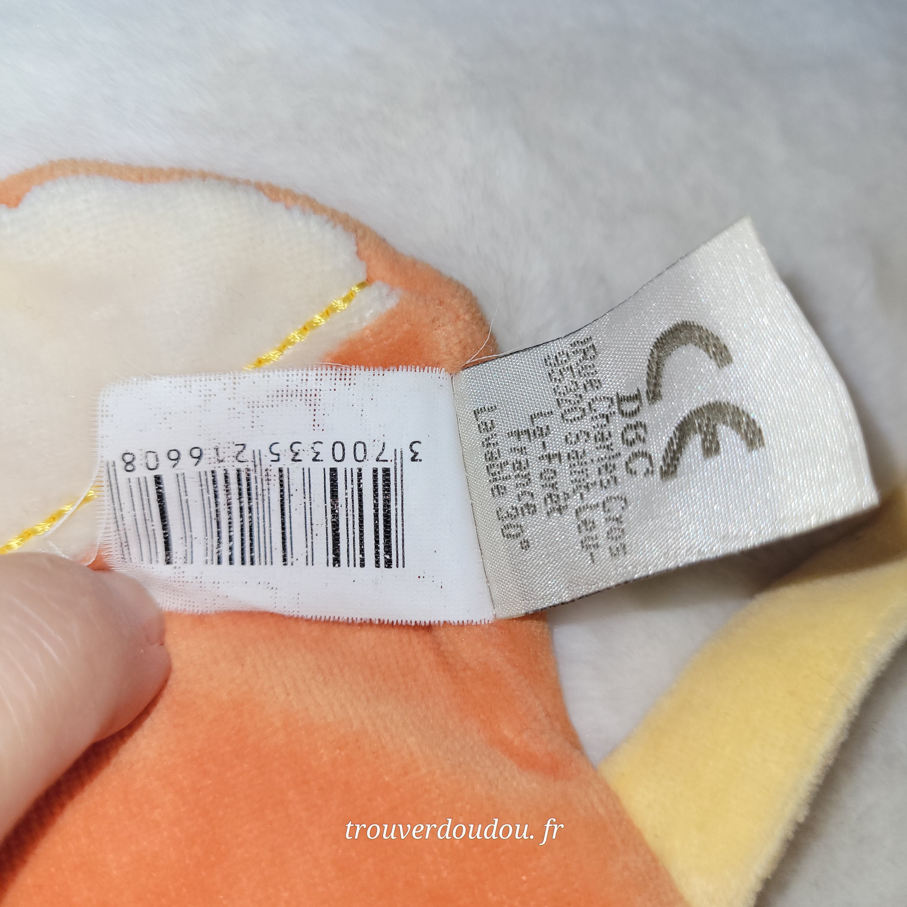 Doudou Mouchoir Chien orange - Doudou et Compagnie - Occasion