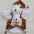 Doudou Plat Marionnette Ours Marron et Blanc avec Bébé - Doudou et Compagnie - Occasion État d'Usage