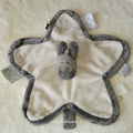 Doudou Plat Âne "Paco" Blanc et Gris Étoiles - Noukie's - Attache-Sucette - Très Bon État