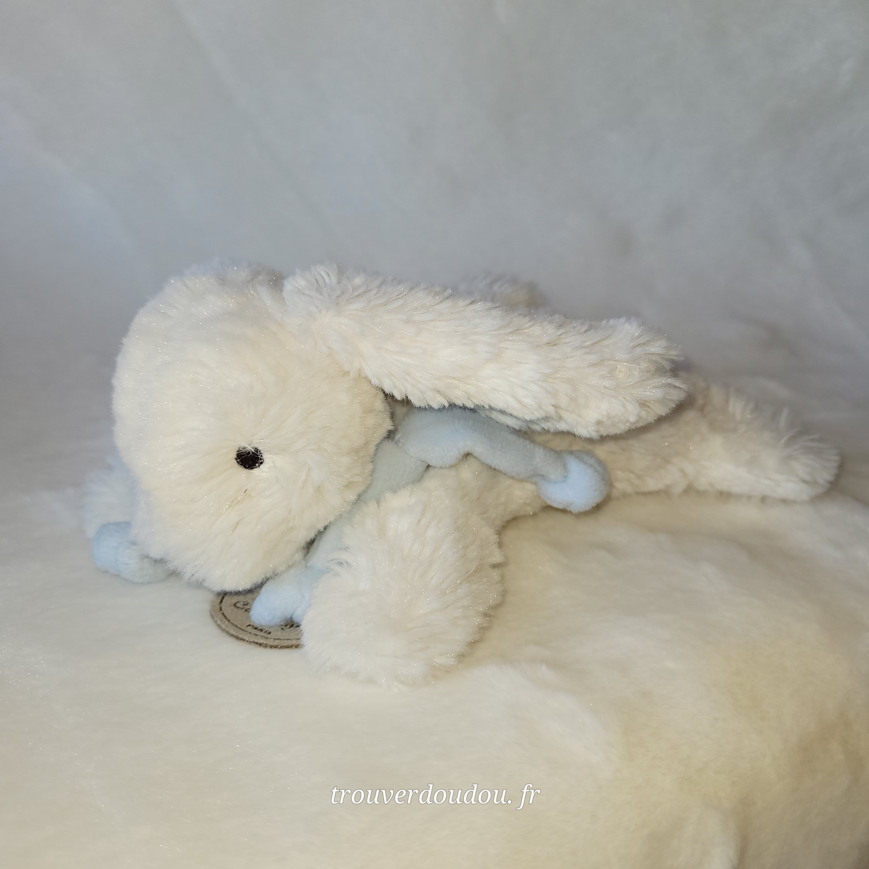 Peluche Lapin "Bonbon" Bleu - 16 cm - Doudou et Compagnie - occasion DC1238