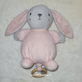 Peluche Boite à Musique Lapin Rose et Gris - Occasion Très Bon État
